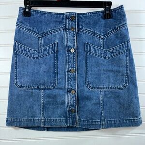 Free People Button Up Mini denim skirt Size 4